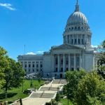 A Sunny Day at the Downtown Madison, Wisconsin State Capitol Building