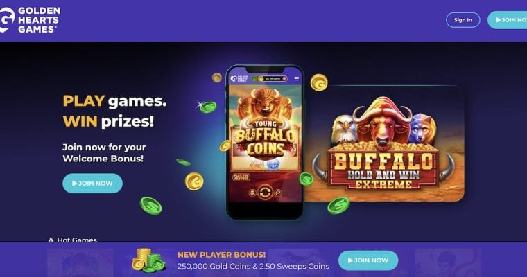 Golden Heart Games sign-up page