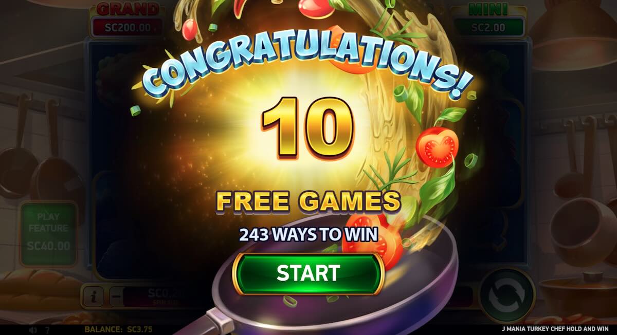 J Mania Turkey Chef free spins