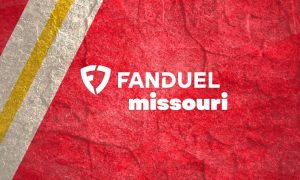 FanDuel Logo & "Missouri" Text Centered On Kansas City Chiefs Team Colors Background