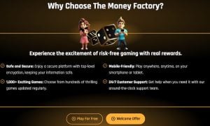 The Money Factory sign-up page
