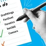 Collage Banner Hand holds Pen and Notebook Sheet Reads 