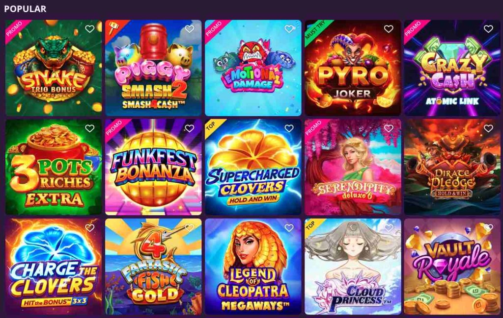 Smiles Casino most popular games