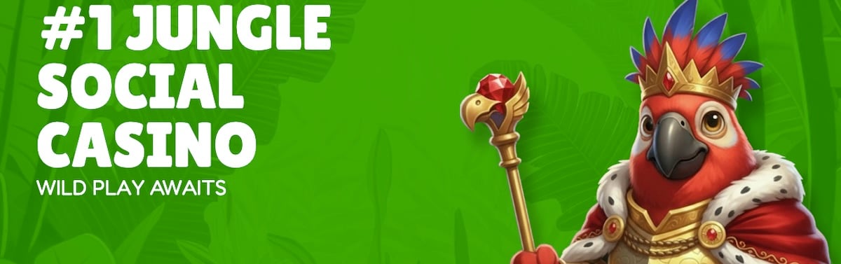 Sweep Jungle Casino branding with parrot