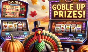 Turkey, Slot Machines and Pumpkins Depict a Thanksgiving-Themed Online Slots Promotion