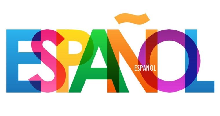 Large Multi-colored Letters Spell Out "Espanol"