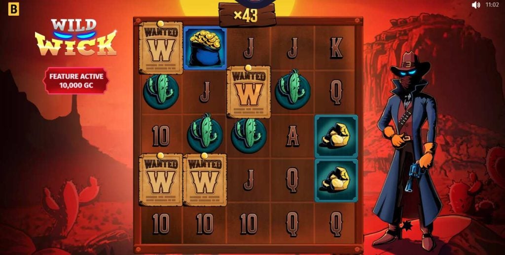 Wild Wick slot with feature active