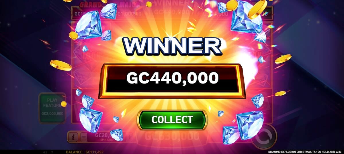 Diamond Explosion Christmas Tango big win