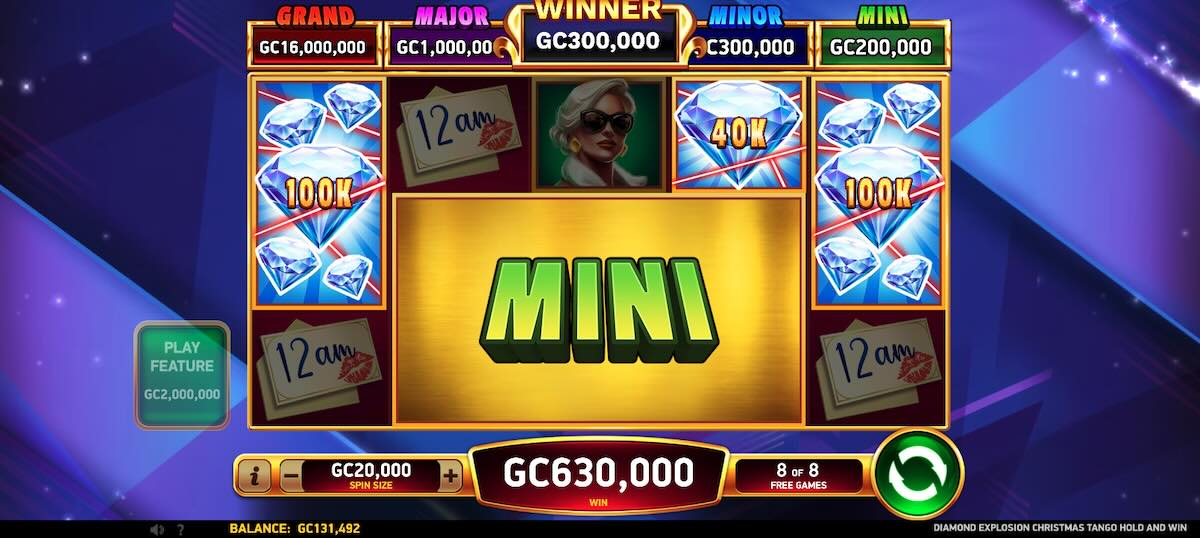 Diamond Explosion Christmas Tango jackpot win