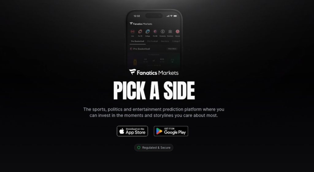Fanatics Markets home screen