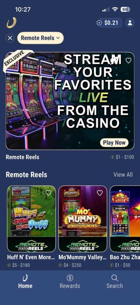 Horseshoe Remote Reels game