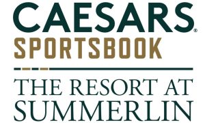 White Background with Logo for Caesars Sportsbook and The Resort At Summerlin Text Below it