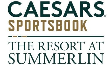 White Background with Logo for Caesars Sportsbook and The Resort At Summerlin Text Below it