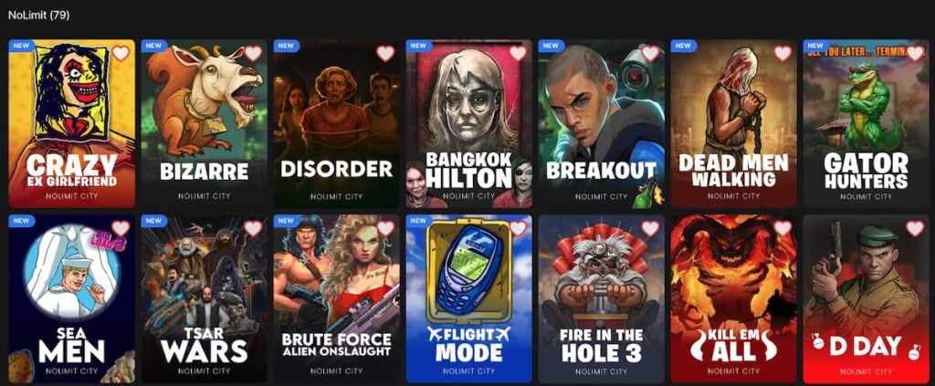 NoLimit City slots provider page