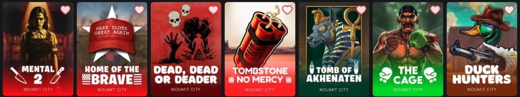 NoLimit City row of games 2