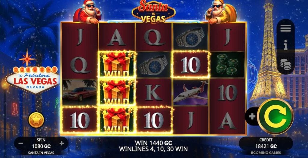 Santa in Vegas win with wilds