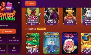 Sweep Las Vegas Casino homepage