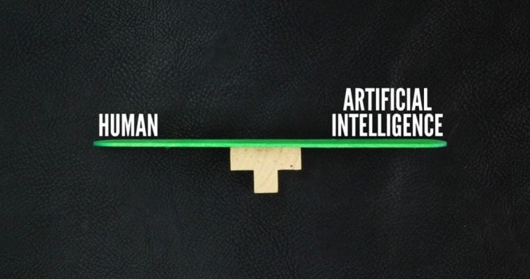 Scale Balances the Words "Human" and "Aritificial Intelligence"