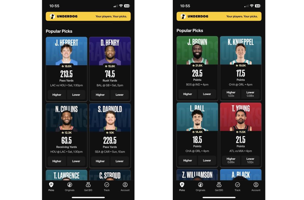 sport prediction on underdog