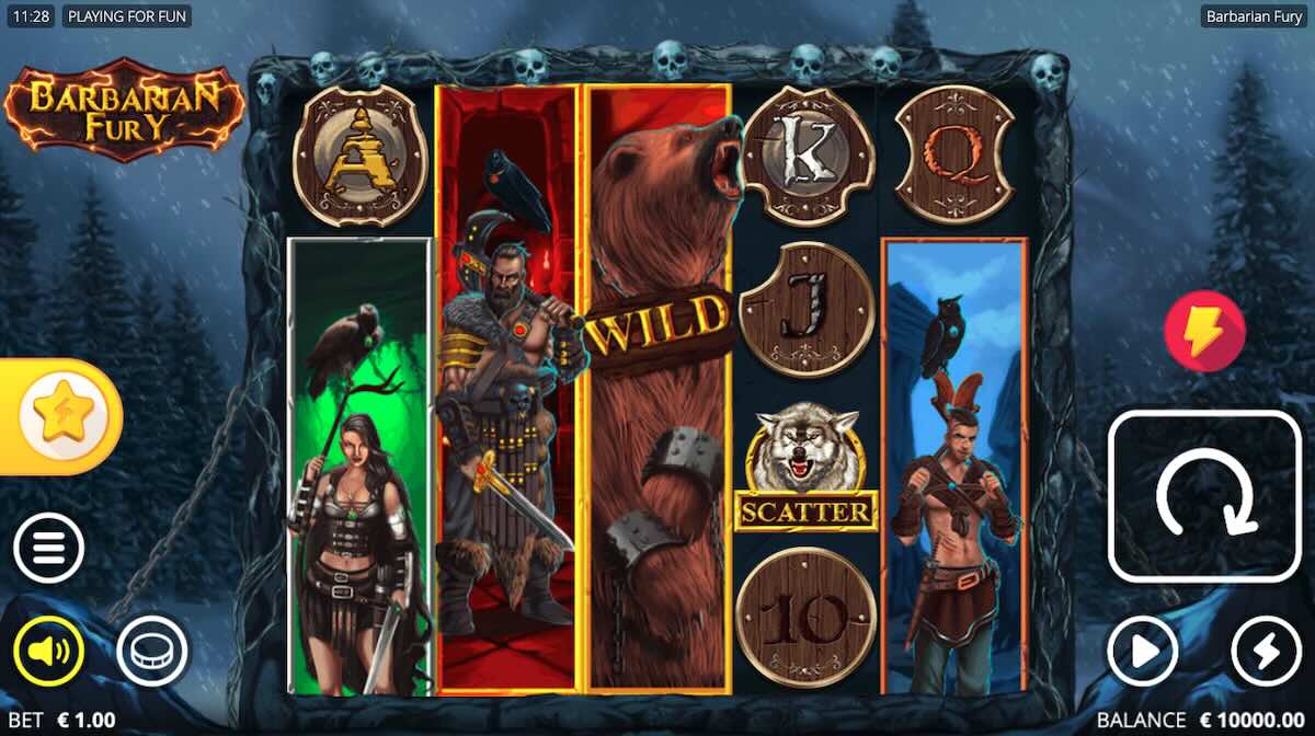 Barbarian Fury slot reels and paylines