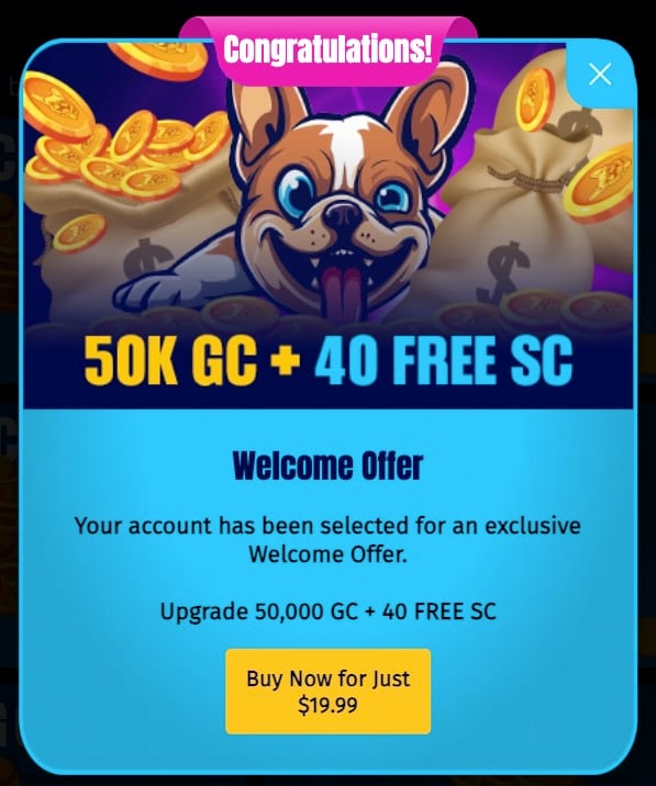 Big Shot Games first purchase offer