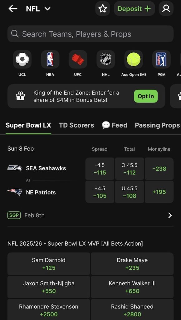 DraftKings Super Bowl Betting