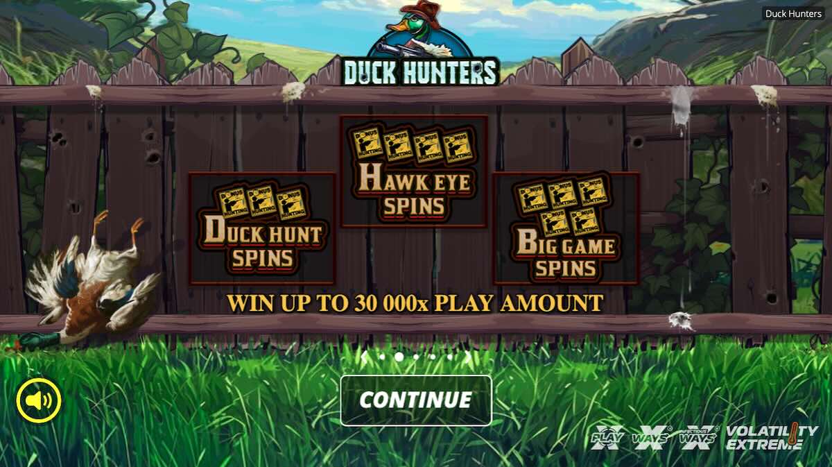 Duck Hunters slot home screen