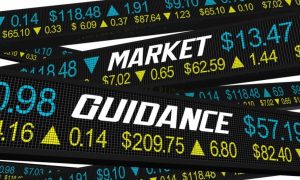 Stock Prices and Codes Run Across with "Market Guidance" at Center