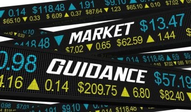 Stock Prices and Codes Run Across with 