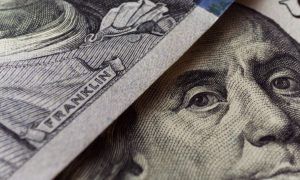 Two US Cash Bills Close Up Featuring President Franklin's Face