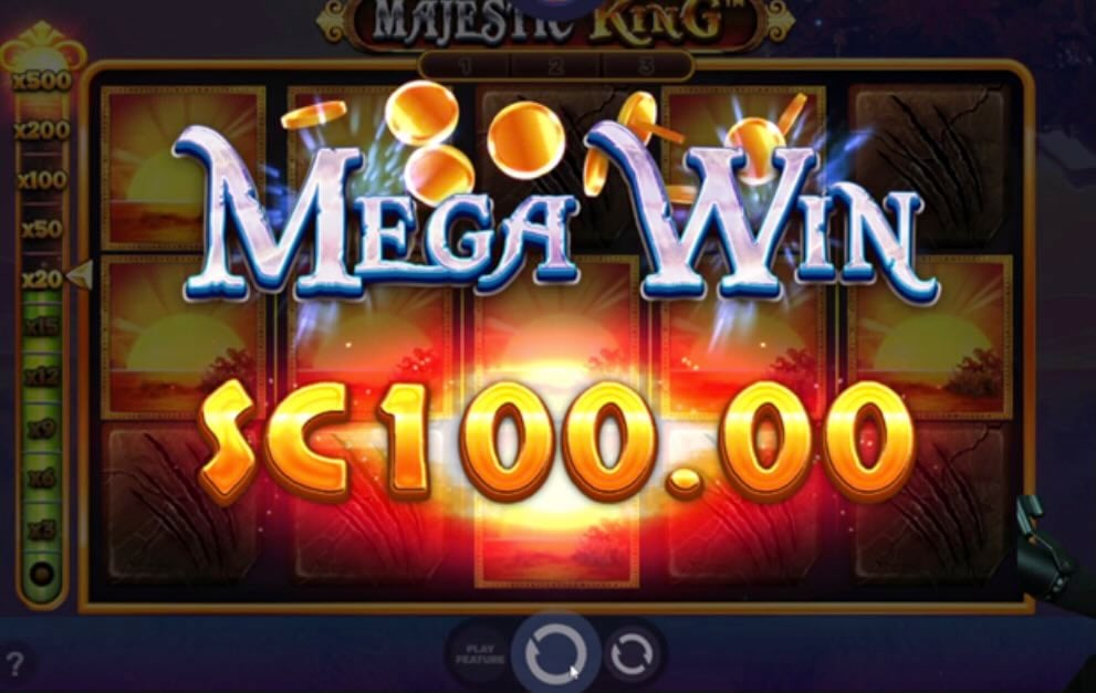 Majestic King slot 100 SC win