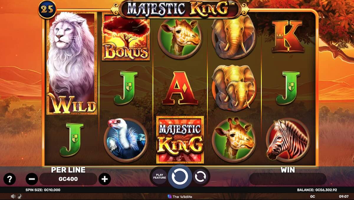 Majestic King slot basic reel setup