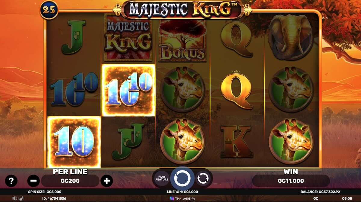 Majestic King slot small win