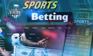 Image Overlay of American Football, Cash and Cell Phone with Sports Betting