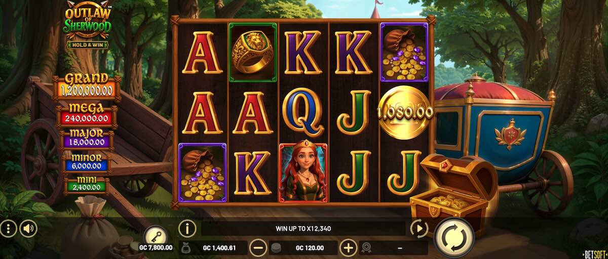 Outlaw of Sherwood slot reel setup