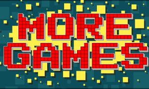 Vector Image Reads "More Games" in Red/Yellow on Green Background
