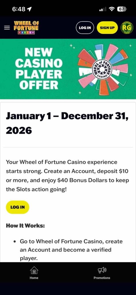 Wheel of Fortune Casino new player bonus (1)