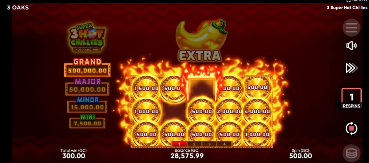 3 Super Hot Chillies bonus game