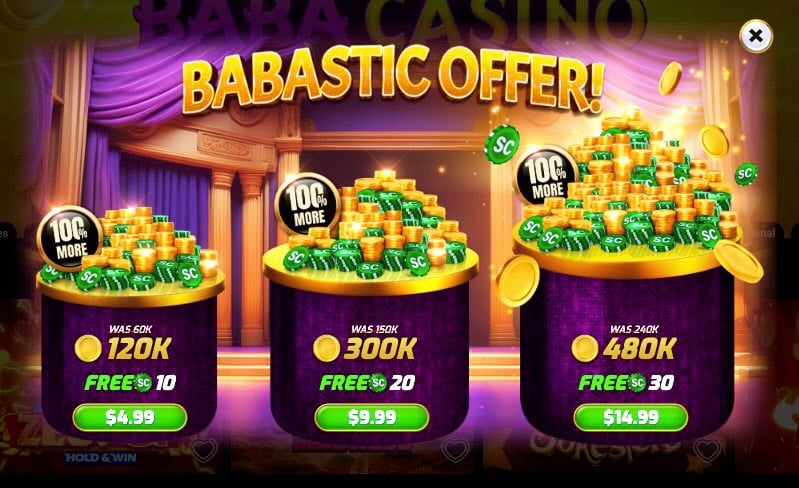 Baba Casino Gold Coin sales in 2026