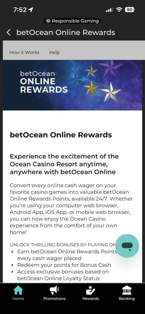 BetOcean rewards program