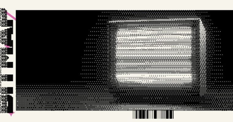 Creative Pixel Art Image of Snowy TV