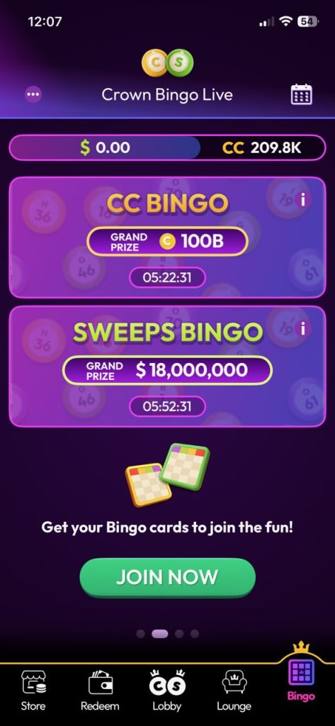 Crown Coins live bingo is a new feature in 2026