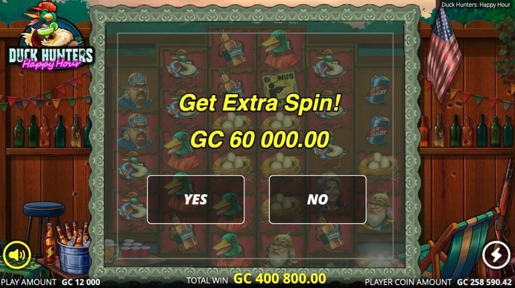 Duck Hunters happy hour extra slot spin