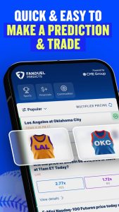 Basketball contract trading on the FanDul Predicts app