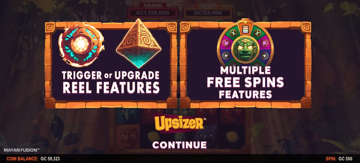 Mayan Fusion slot features