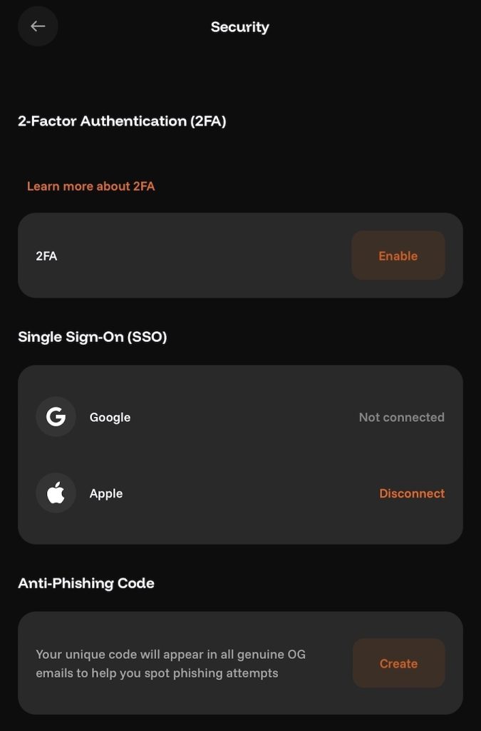 Og prediction app security options