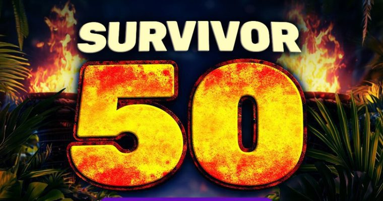 Tropical Plants with Fire Background to Text Reading Survivor 50