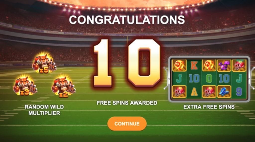 Touchdown Thunder 10 free spins