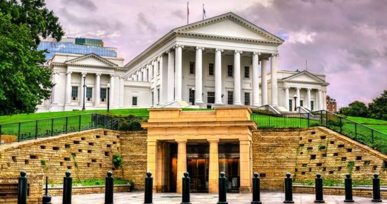 Cloudy Skies Behind Virginia's State Capitol Building in Richmond