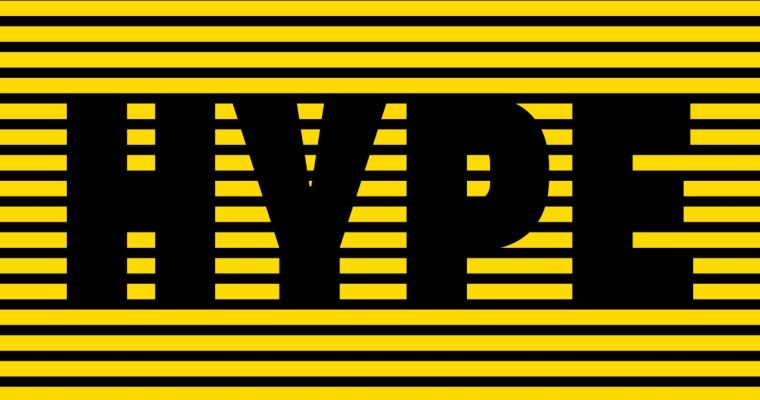 Vector Graphic Design of Word Hype On Stripe Background in Yellow & Black